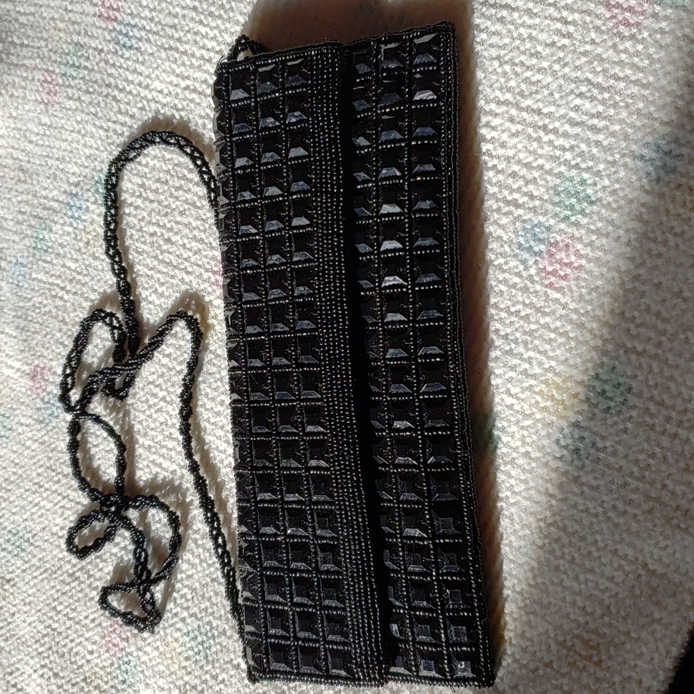 Beaded evening clutch bag